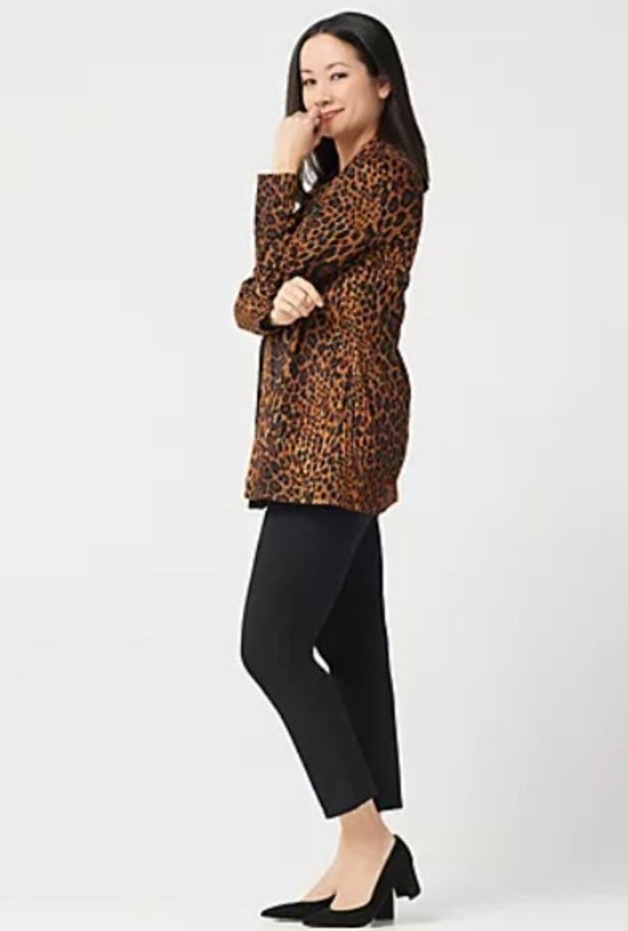 Susan Graver Novelty Print Knit Cardigan, Size L